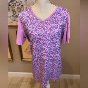 NWOT! QUACKER FACTORY Sequin Graphic Short Sleeve Tee